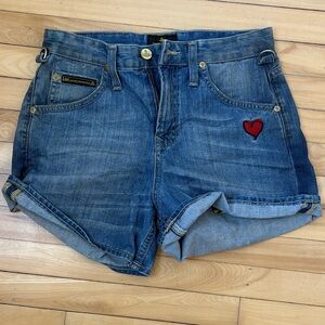 Vivienne Westwood Blue Denim Shorts with Heart Detail